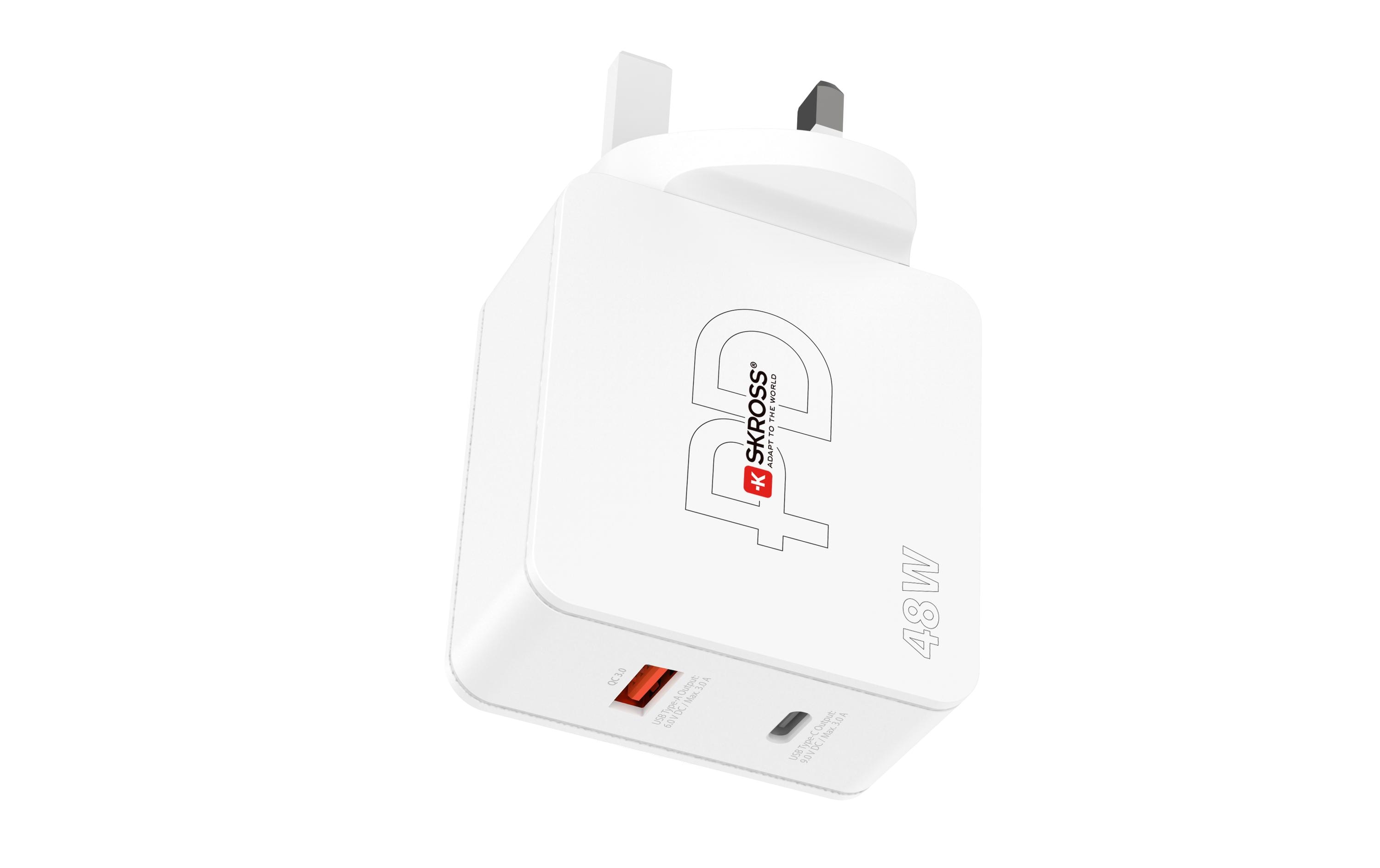 USB-Wandladegerät Multipower 2 Pro+, UK, 48 W, WeissKraftvolles USB-Wandladegerät für zu Hause und unterwegs