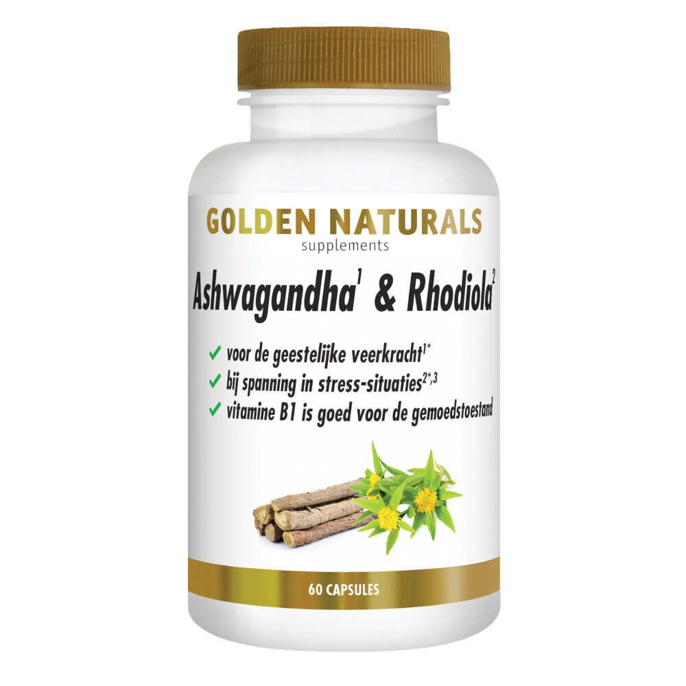 Golden Naturals Ashwagandha & Rhodiola 60 vegacapsules