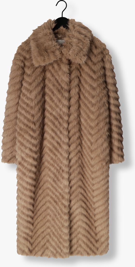 beige stand studio faux fur jas wynther coat