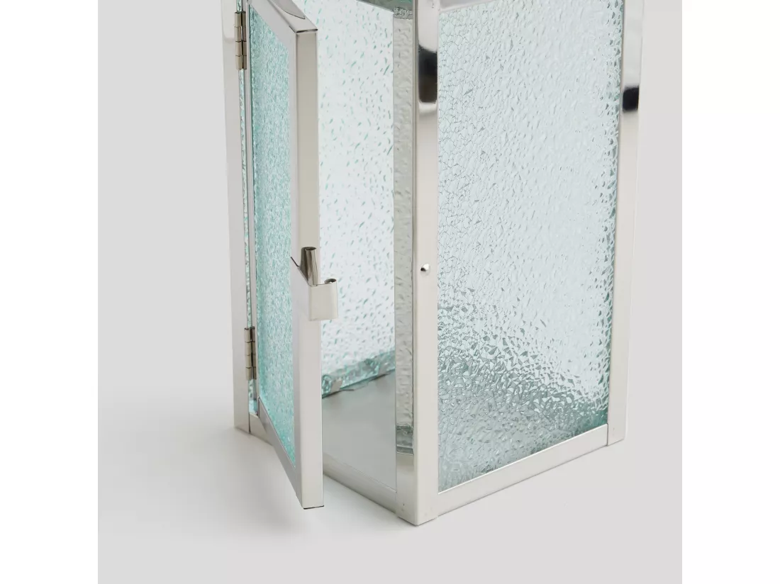 Lanterne Ramos argent moyen 25 x 12 x 12