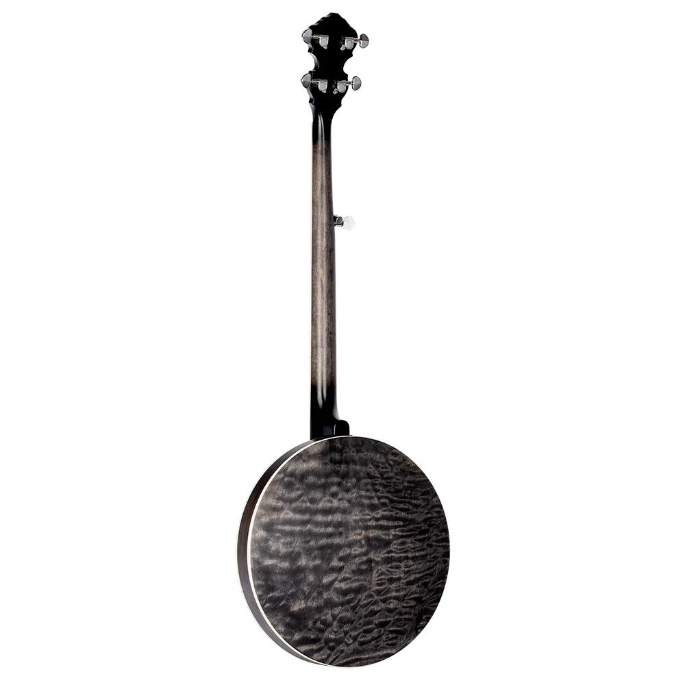 Ortega Falcon Series 5-string Banjo Transparent Charcoal elektrisch-akoestische banjo met gigbag
