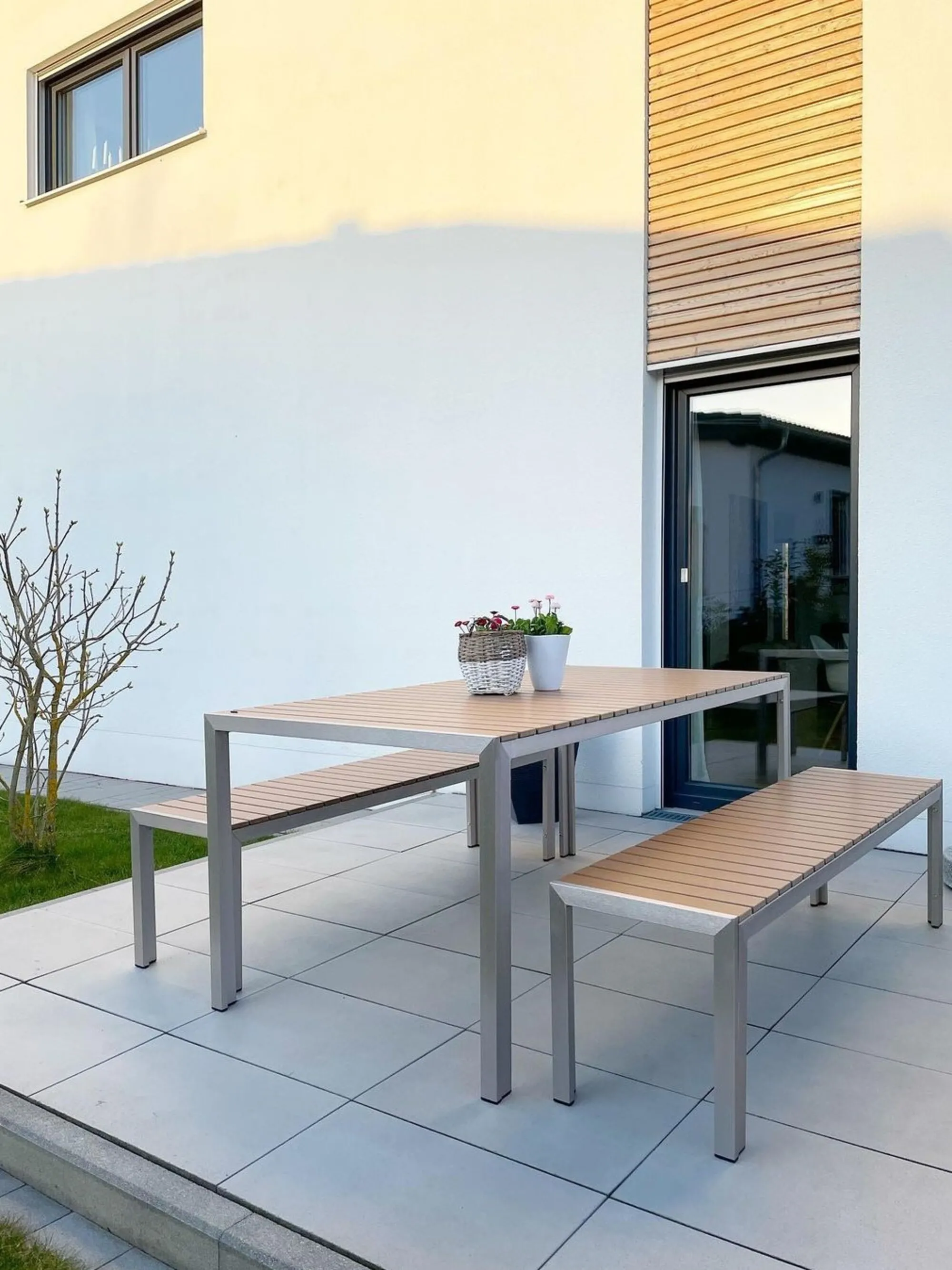 Tuinset met banken 6-zits NARDO Bruin