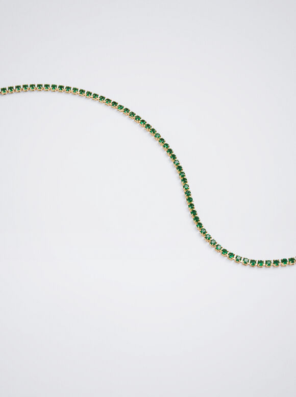 Pulseira dourada com zircônias cúbicas