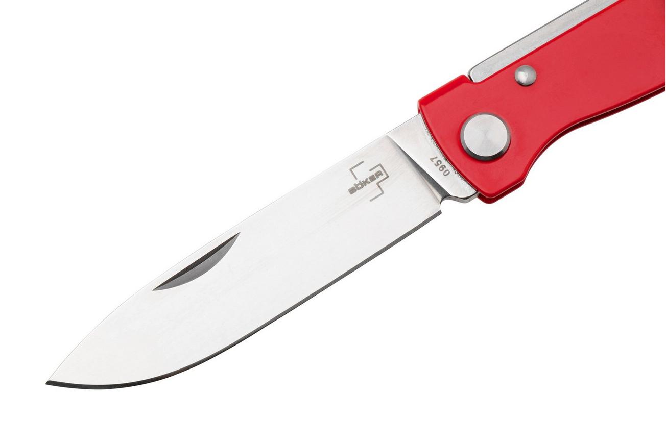 Böker Plus Atlas 01BP0013, Satin 12C27, Red Stainless Steel zakmes