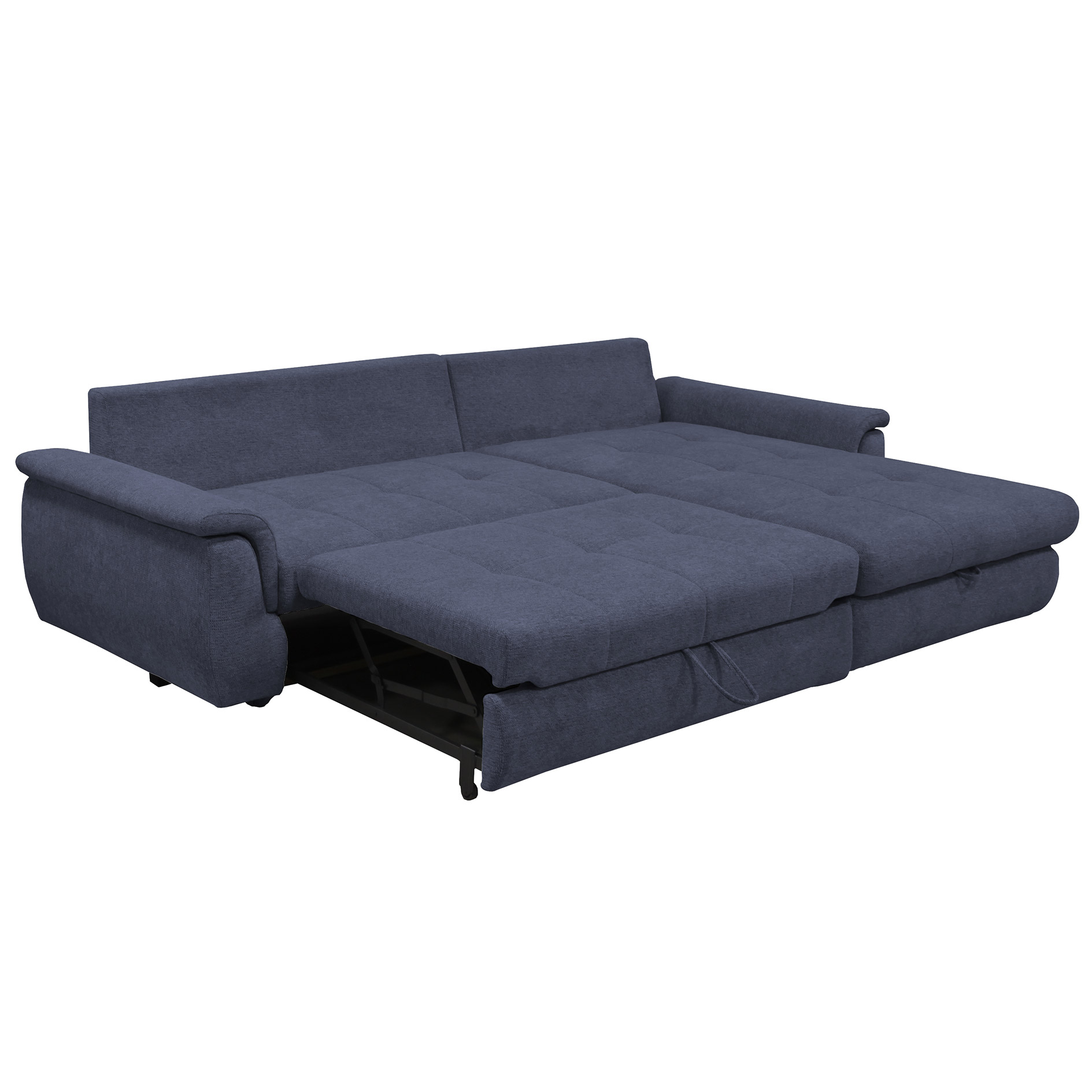 Ecksofa - navy - mit Liegefunktion - Staukasten rechts