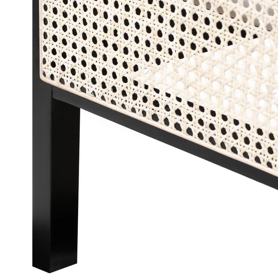 GONFARON - Tweepersoonsbed - Zwart - 160 x 200 cm - Dennenhout