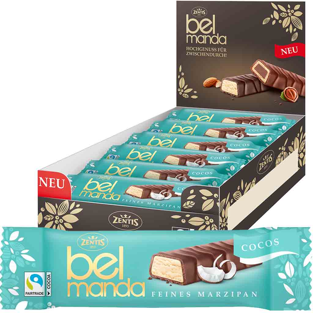 Zentis Belmanda Kokos Marzipan Riegel 18x40g=720g MHD:31.5.25
