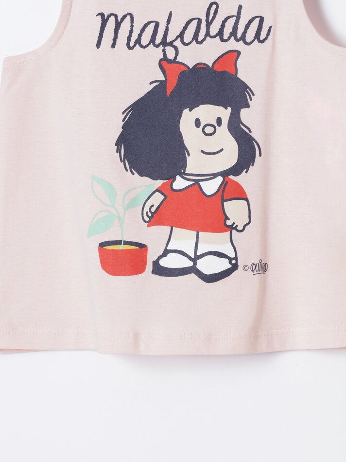 Conjunto de pijama Mafalda Strap - Rosa Pastel