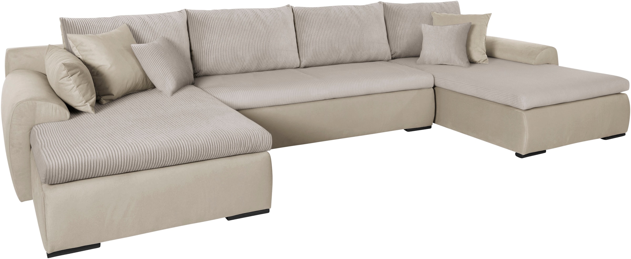 Home affaire Wohnlandschaft »Win U-Form« inklusive Bettfunktion und Bettkasten