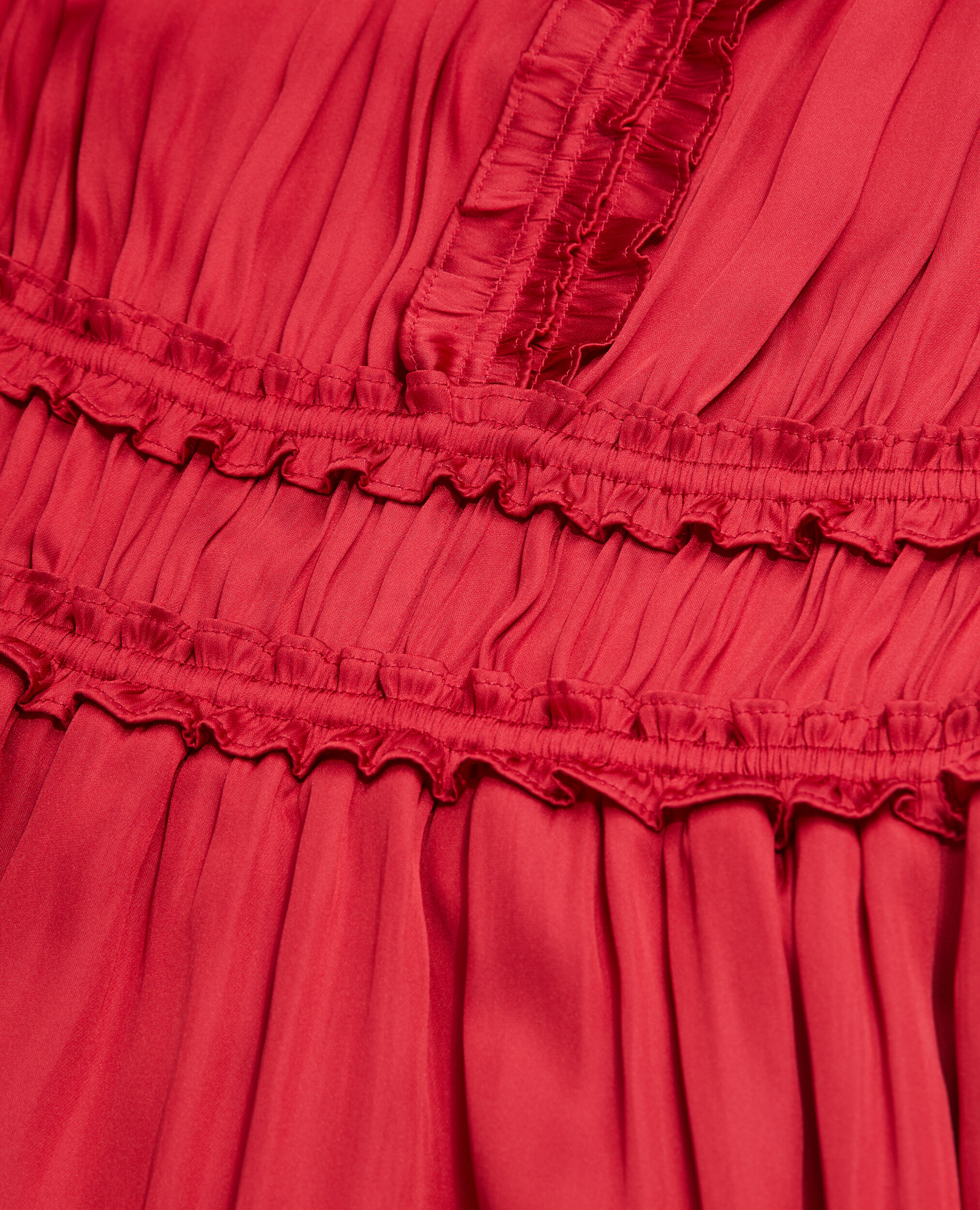 Robe courte rouge avec fronces
