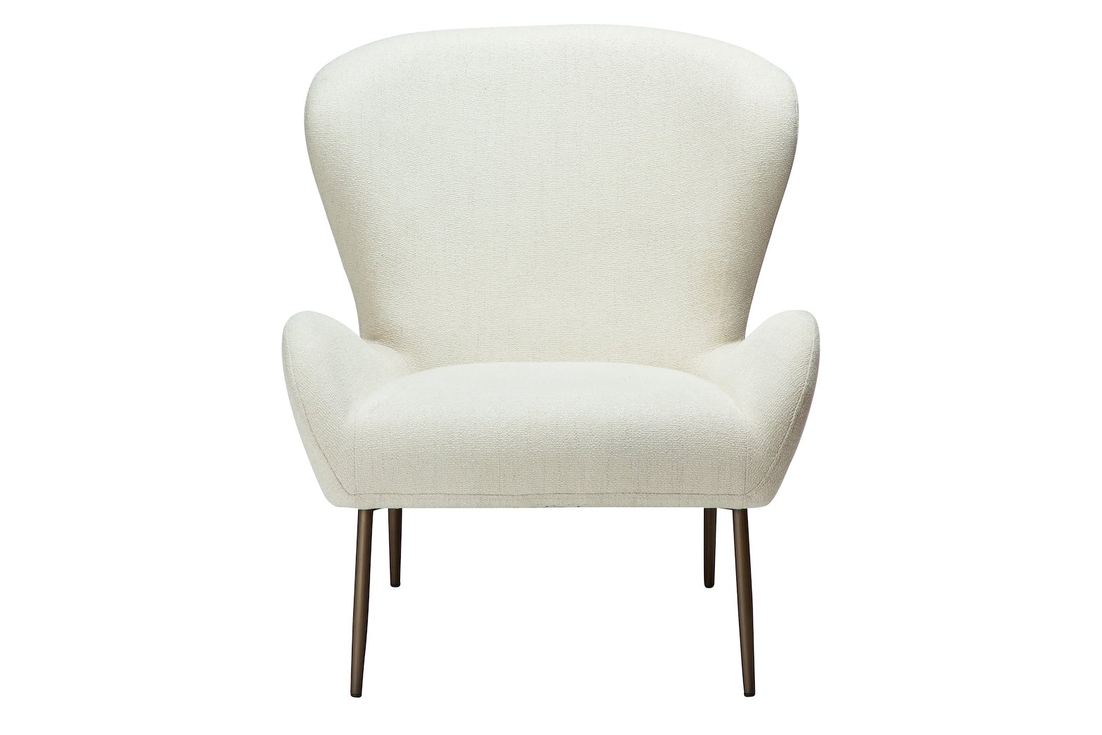 Glam hvilestol lav Tekstil Bouclé Bone White med antikk messing ben