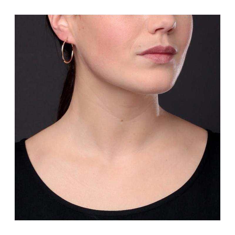 Boucles d'Oreilles Créoles Or 18 Carats 750/000 Jaune - 2,5cm