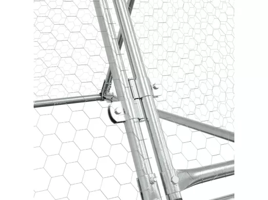 Cage pour poules argenté 400x105x91 cm acier galvanisé