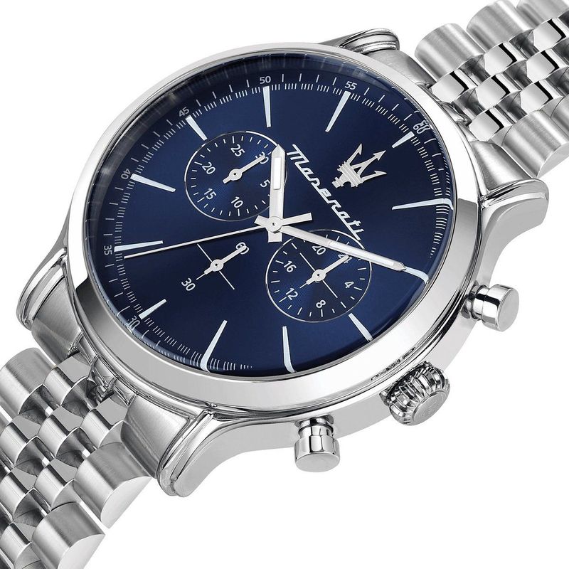 Maserati Epoca 42 Chr Blue Dial Br Ss Horloge Blauw