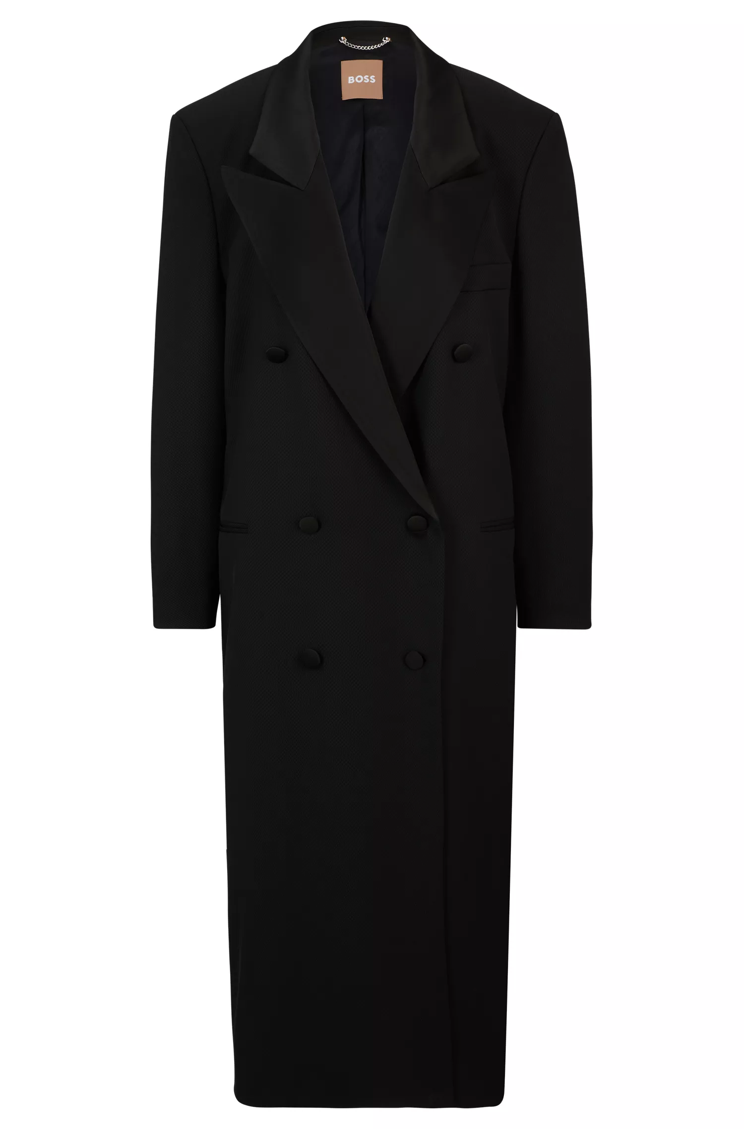Casaco smoking preto oversized da BOSS em mistura de lã.