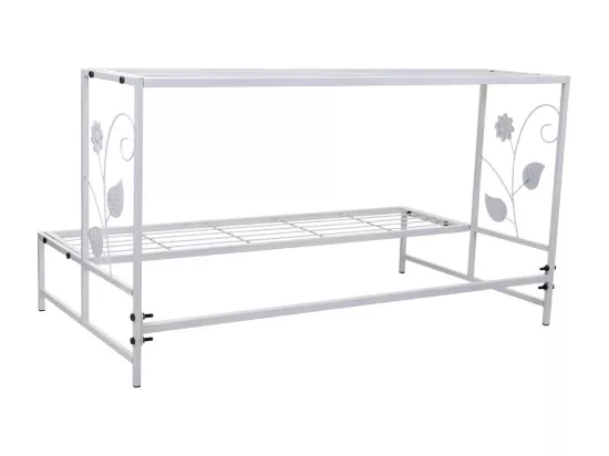 Support pour pots de fleurs en métal blanc 80x44x44h