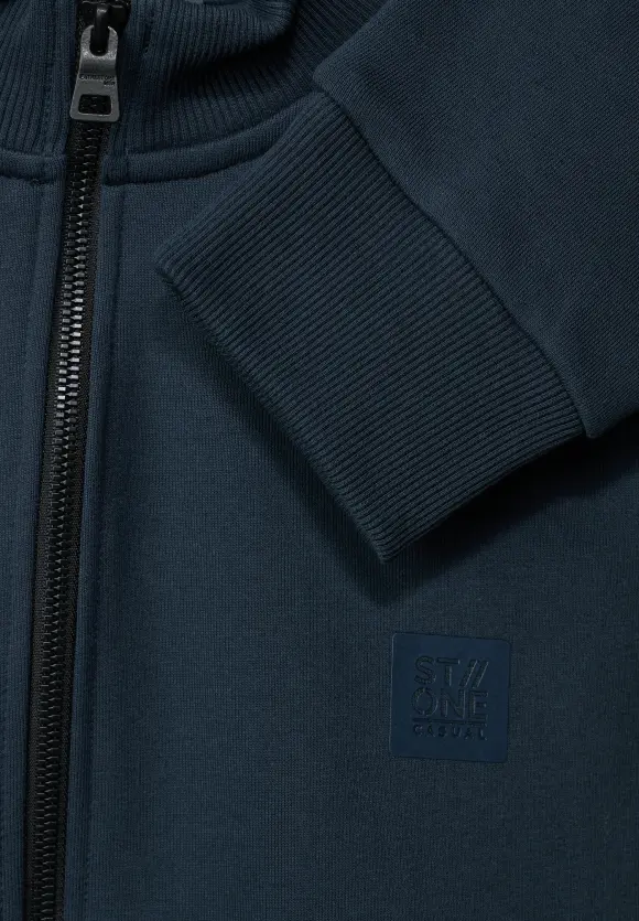 Sweatjacke mit Stehkragen - diver blue