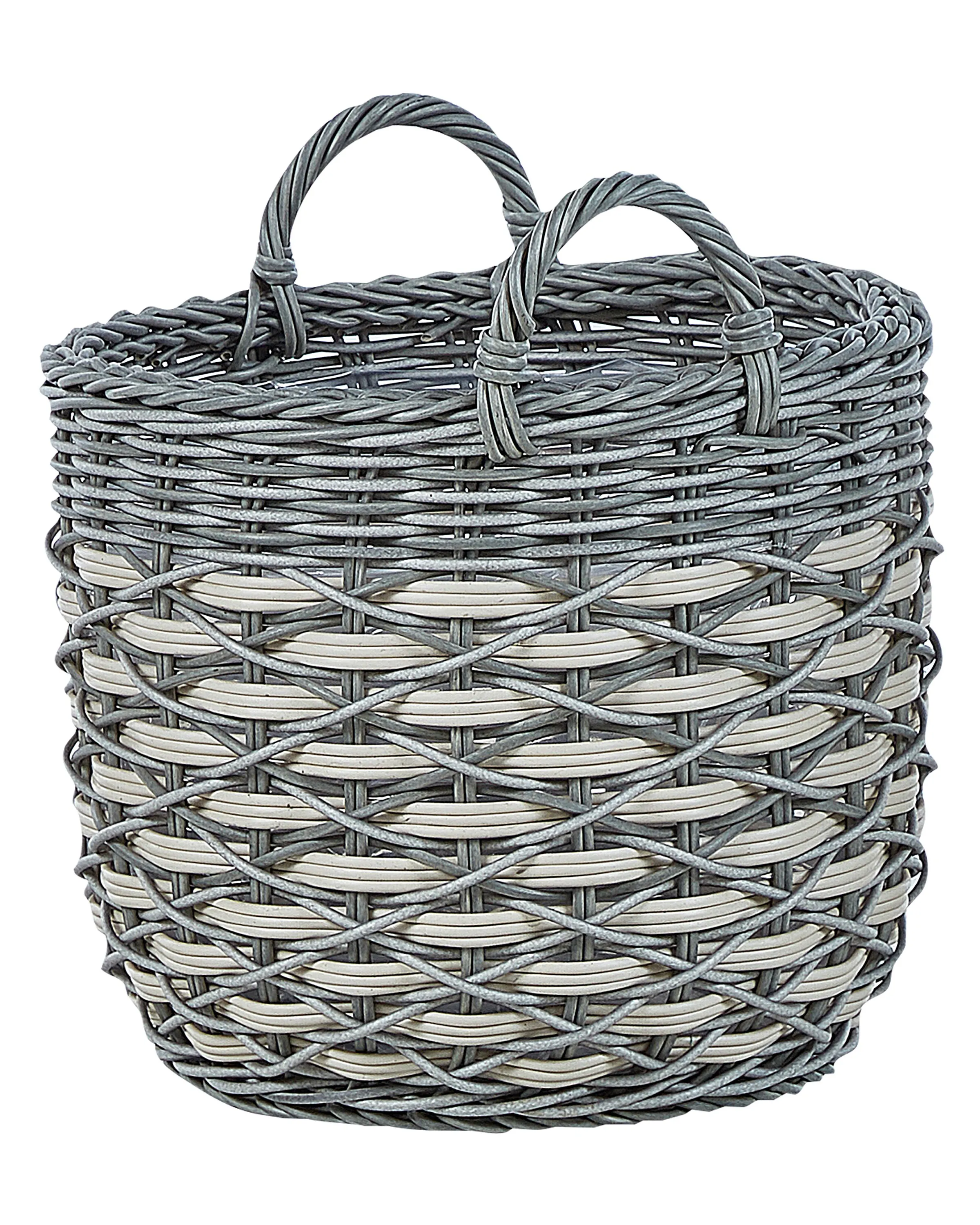 Set van 3 bloempotten GEFIRA PE rotan 31/39/49 cm Grijs