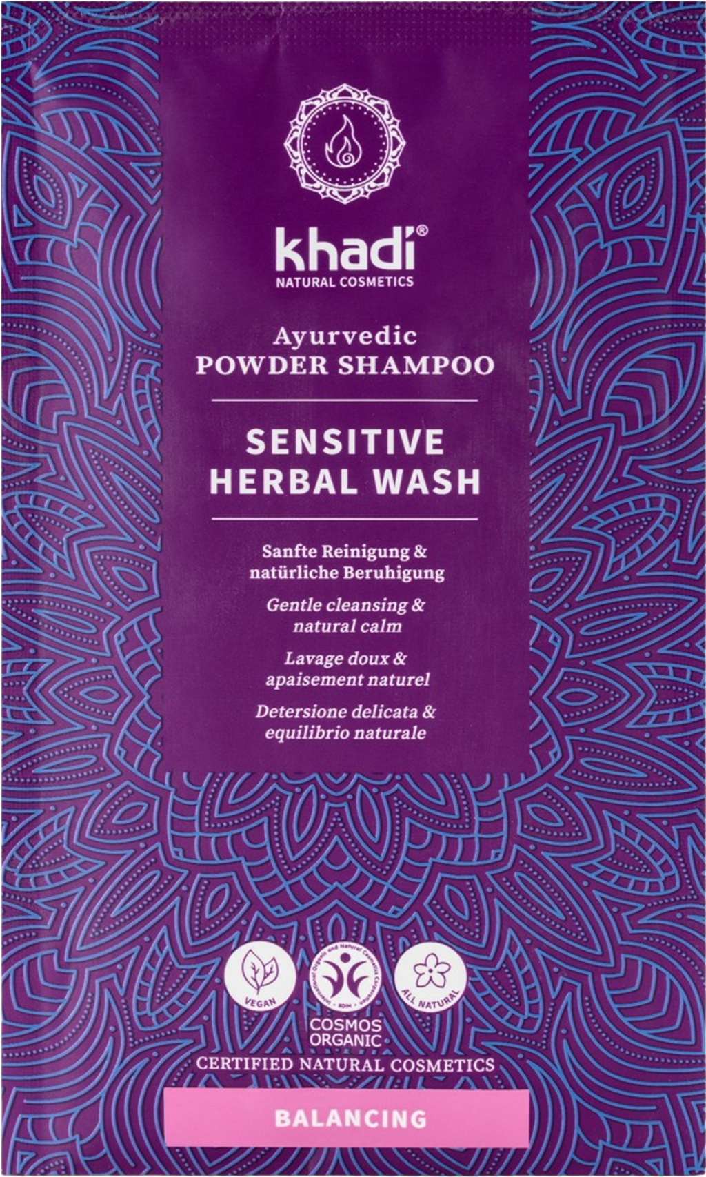 Khadi®  Ayurvedic Powder Shampoo Sensitive Herbal Wash, 50 g