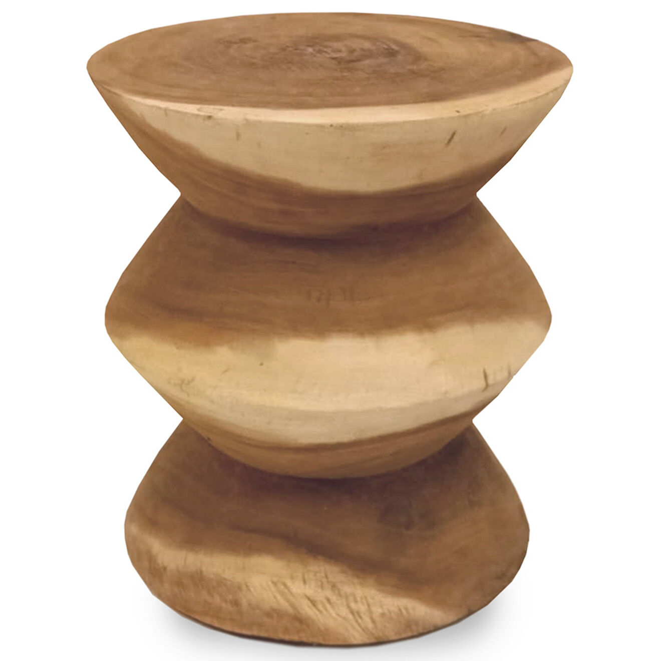 Bazar Bizar Tabouret artisanal Indra naturel - 40x40x50 cm