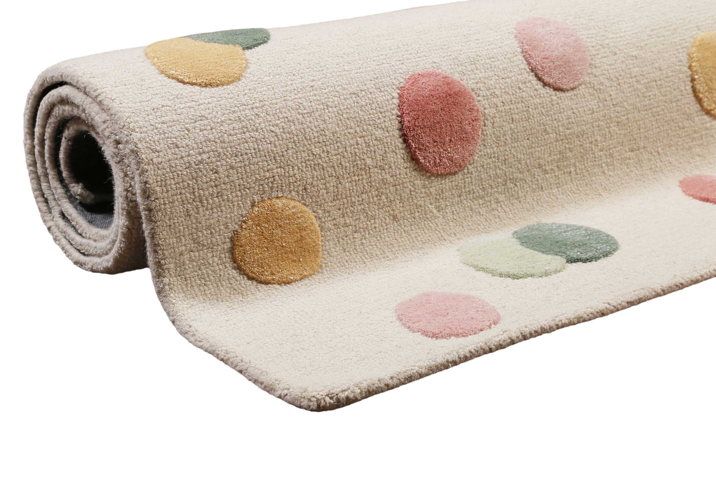 SMART KIDS Kinderteppich »Dana« rechteckig 1,2 mm Höhe modern und natürlich, bunte Polkadots, mit Struktur, Kinderzimmer