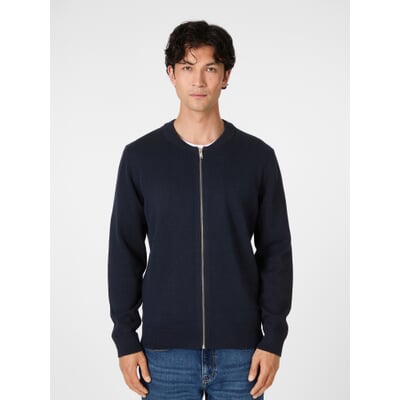 Herren-Strickjacke mit Zip, Navy