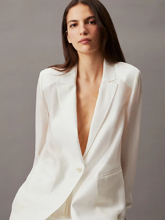Blazer estruturado em liocel transparente