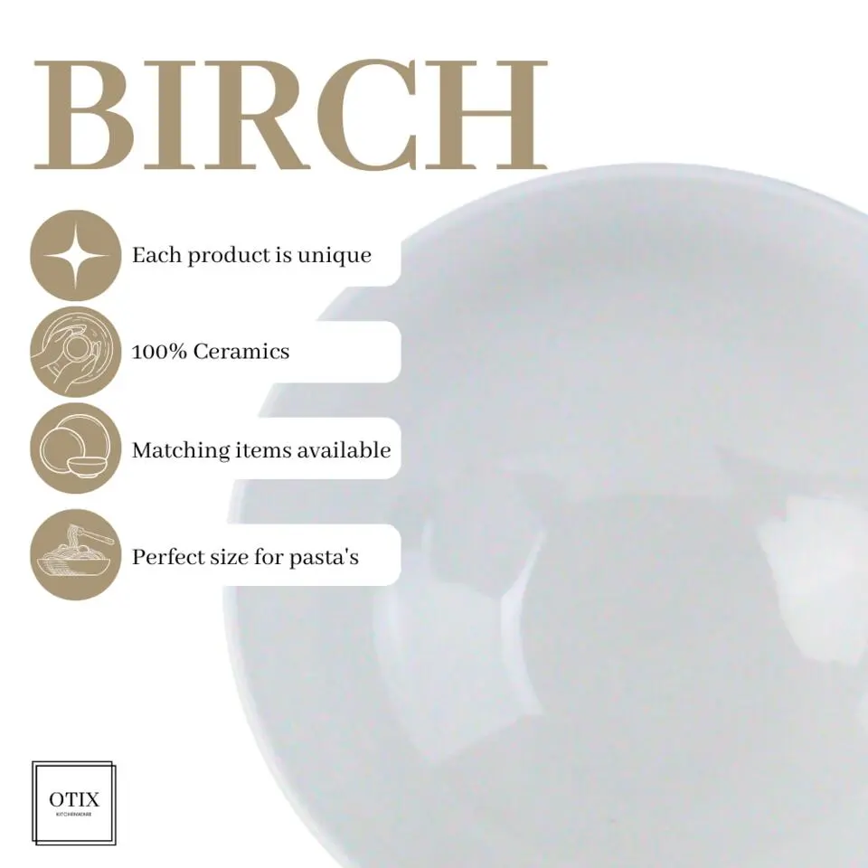 OTIX Pastaborden Bordenset 12 Persoons 20 cm Porselein BIRCH