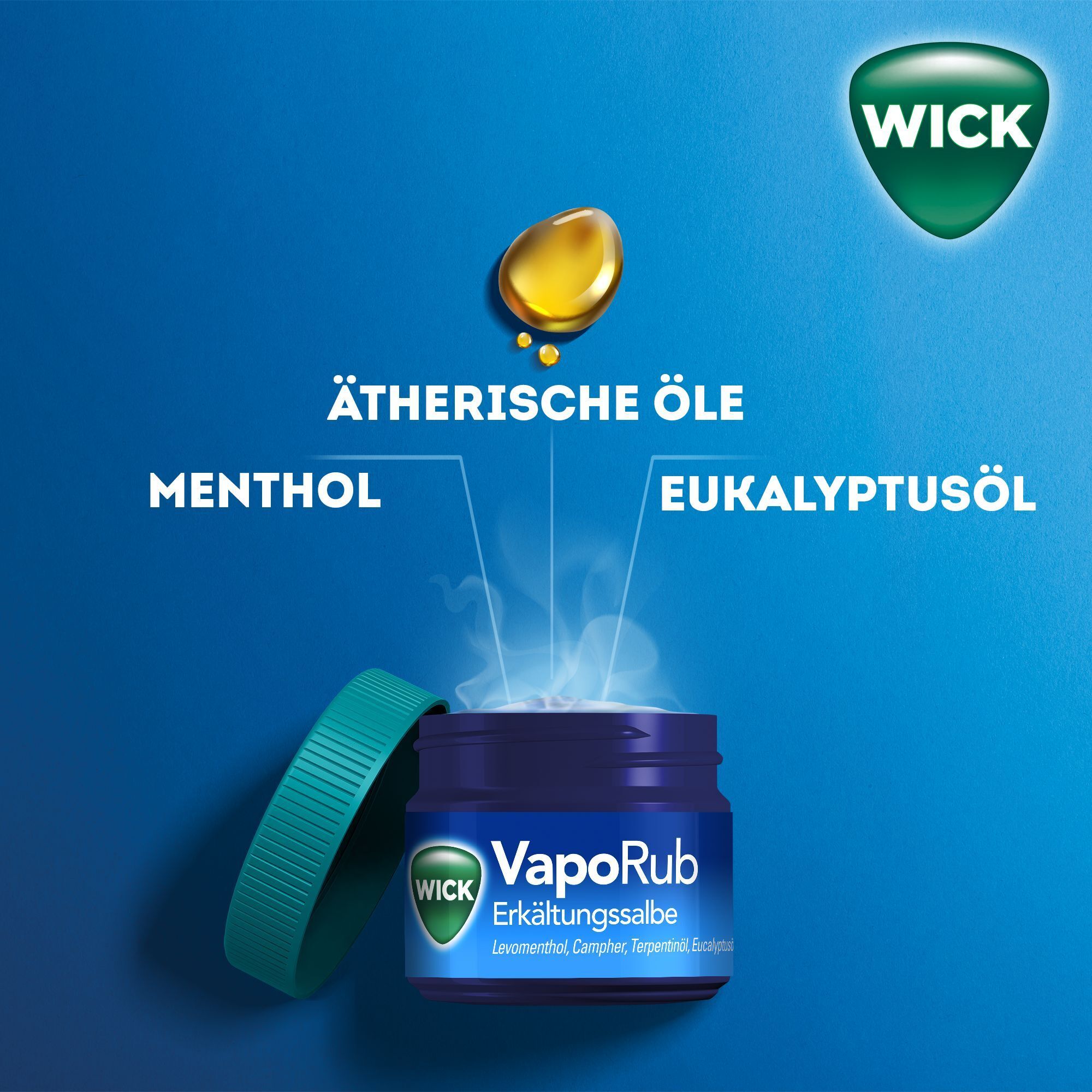 WICK VapoRub Erkältungssalbe, Linderung von 4 Erkältungssymptomen