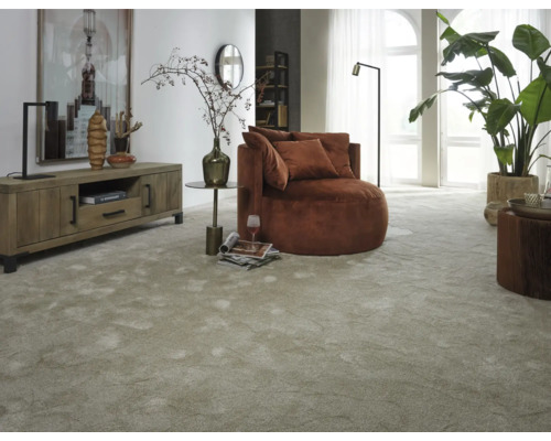 Velours tapijt Rhea beige 400 cm breed (per meter verkocht)
