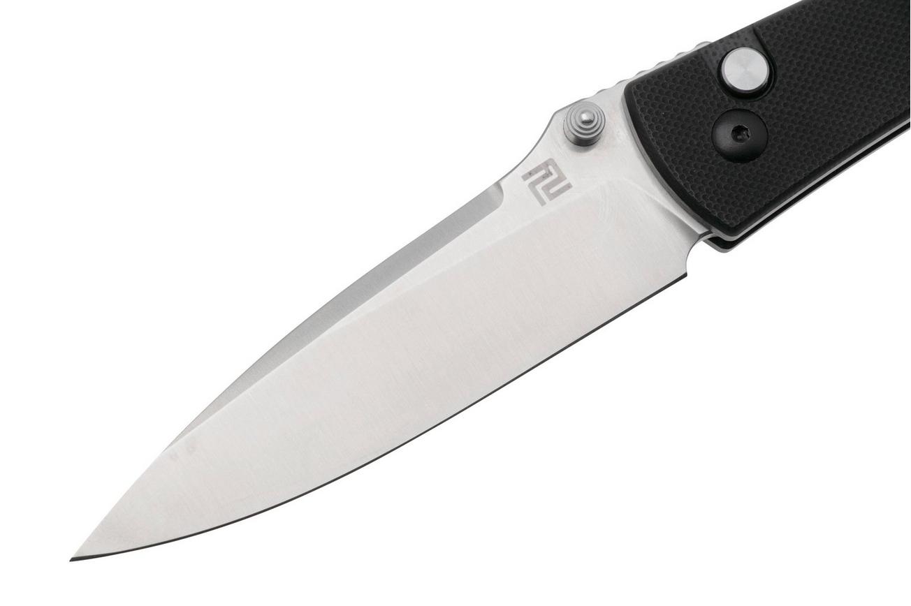 Artisan Cutlery Andromeda 1856P-BK, Stonewashed AR-RPM9, Black G10 zakmes, Ray Laconico design