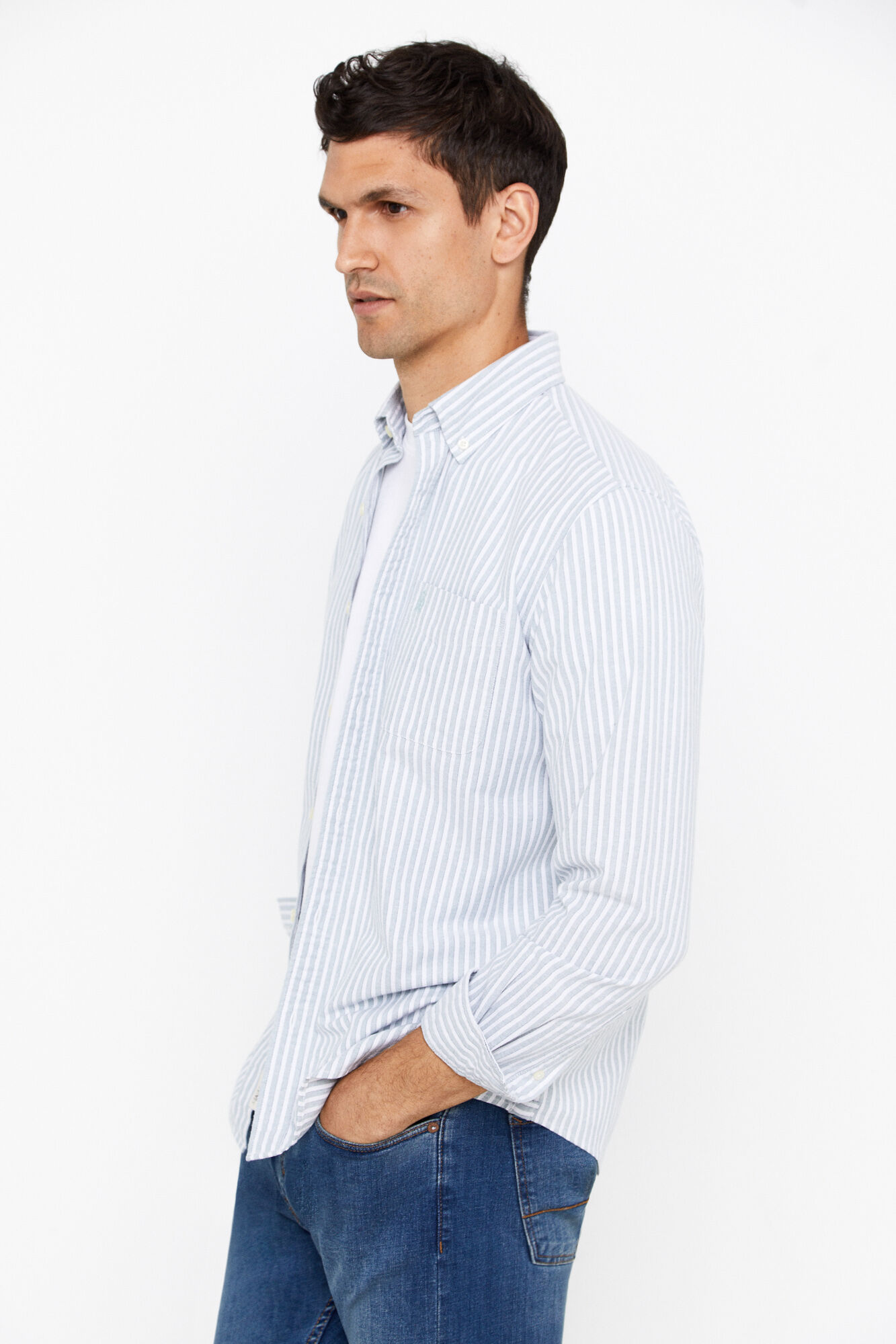 camisa oxford listrada