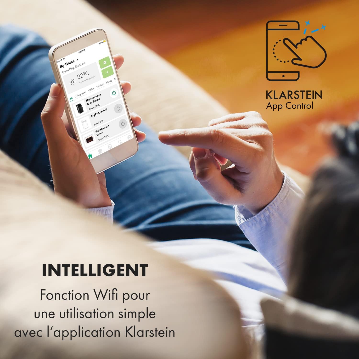 Klarstein Climatiseur Mobile Silencieux, 4 en 1, Mode Nuit, Déshumidificateur, Ventilateur, Mini Climatisation à Faible Conso, Evacuation, Clim Portable, Puissante, 10000 BTU