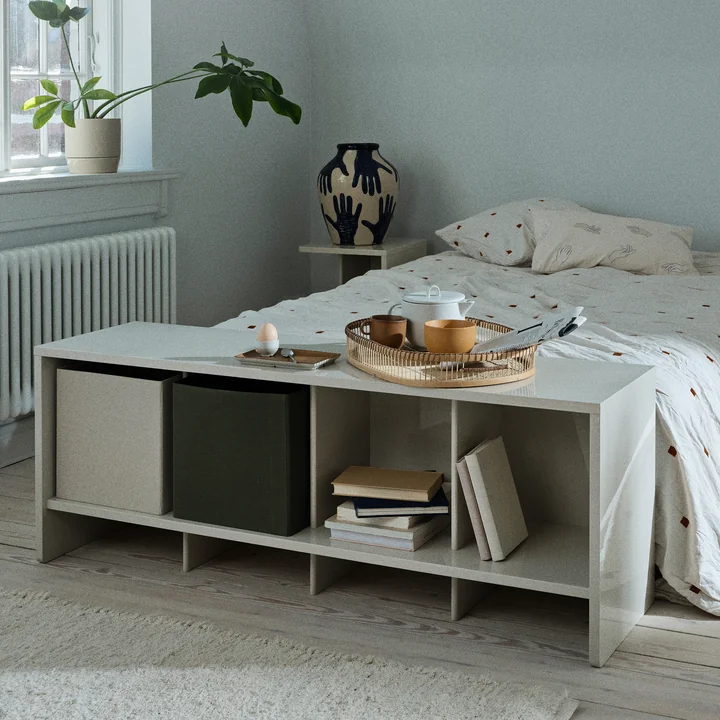 Broste Copenhagen - Tenna Aufbewahrungsbox, 31 x 31 x 31 cm, rainy day grey