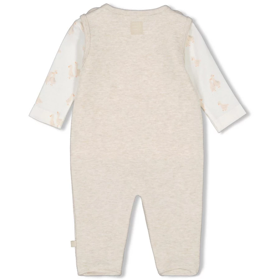 Feetje Strampler 2-tlg. Little Duck Offwhite melange