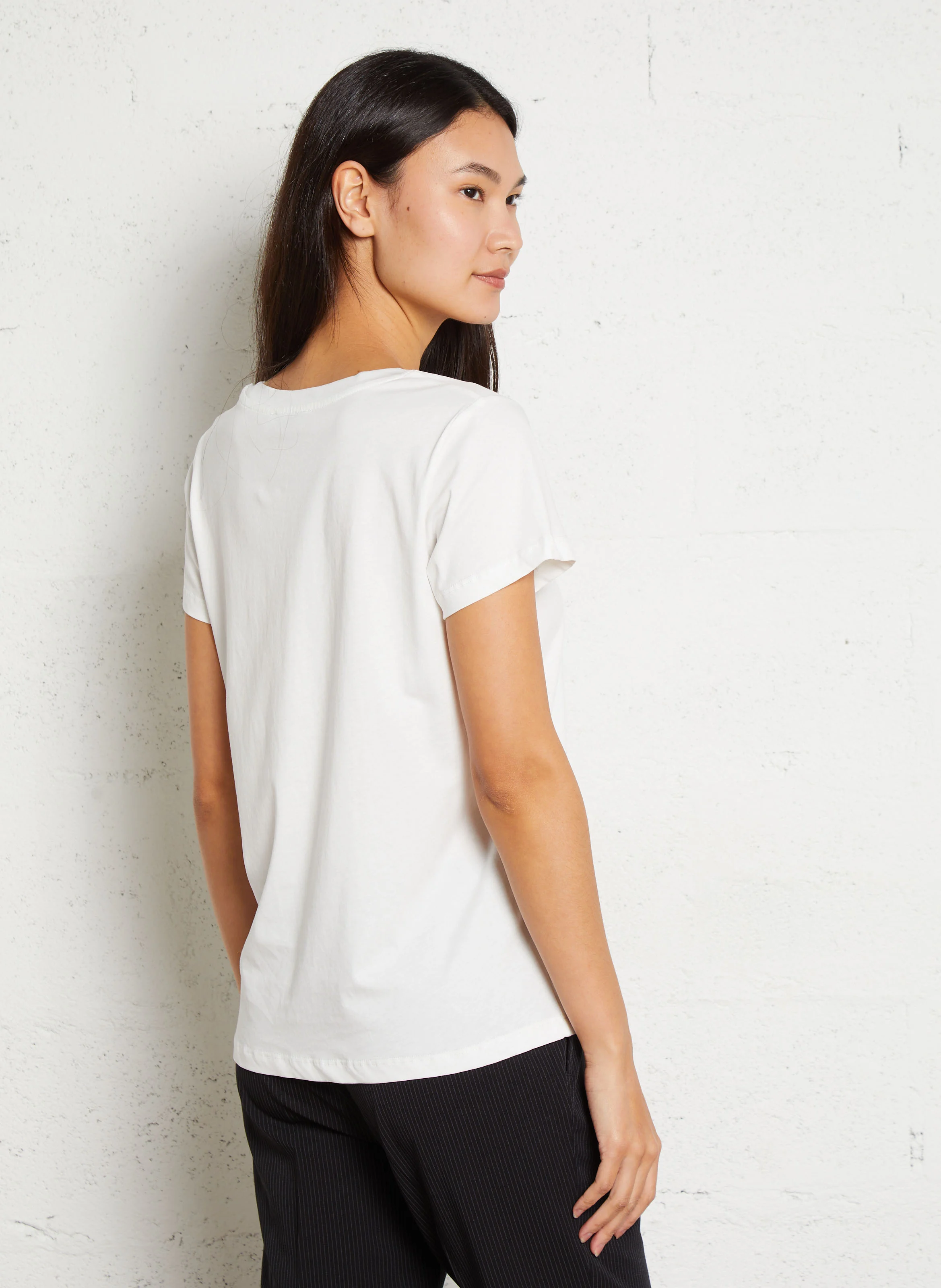 TAOLO - Tee-shirt manches courtes imprimé| Blanc