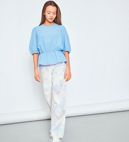 LMTD Hosen - NlfTieizza - White Alyssum/Tie Dye
