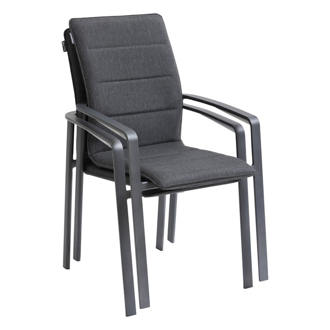 Ensemble table de jardin extensible MICEIRA + 10 fauteuils empilables DIESE Graphite