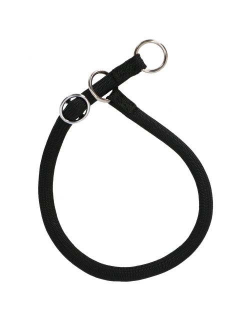 Adori Sliphalsband Rond Met Stop Zwart - Hondenhalsband