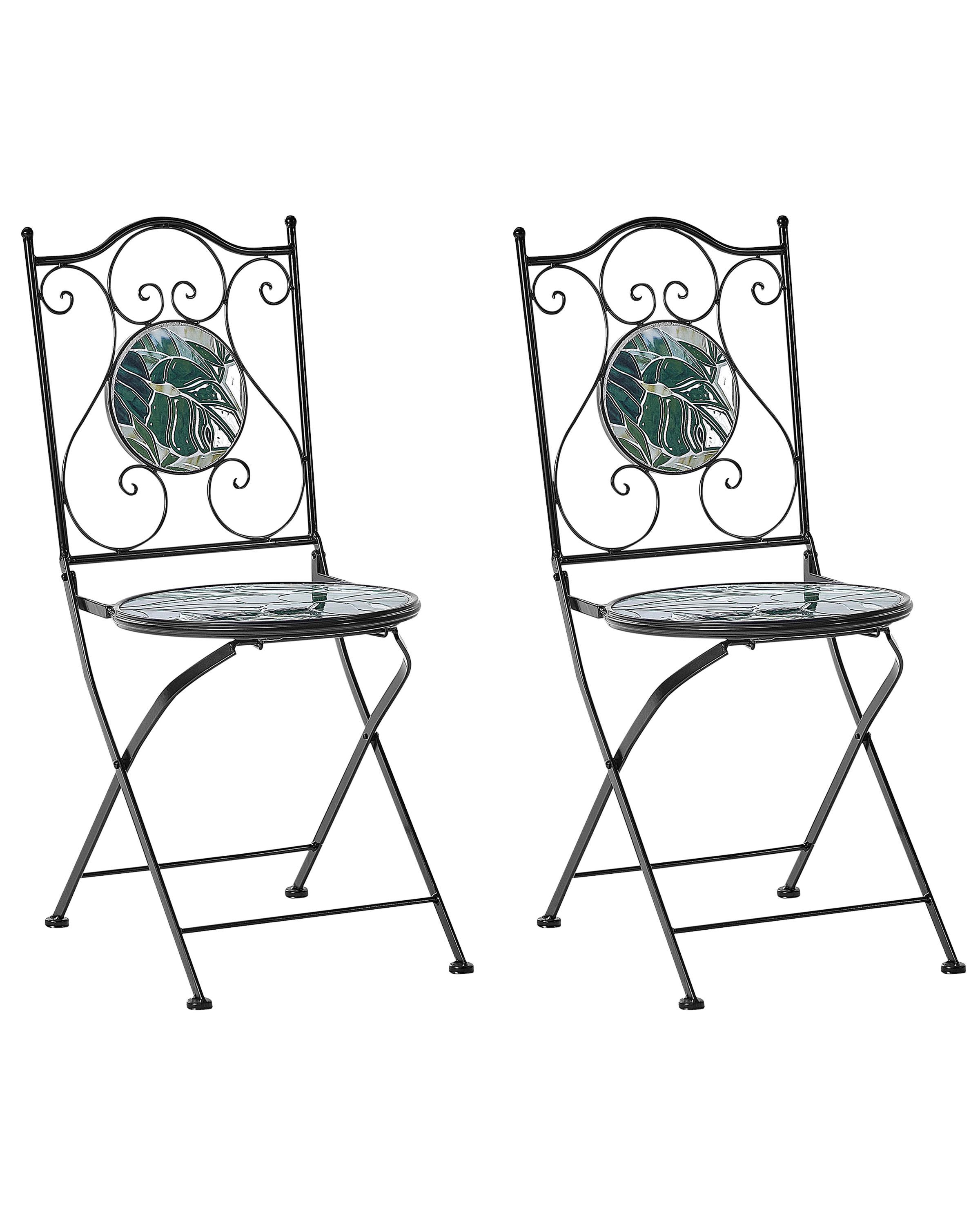 Set van 2 tuinstoelen COZZANA Metaal Zwart