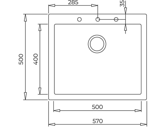 TEKA - Evier à encastrer Forsquare 50x40, Tegranite, 115230005