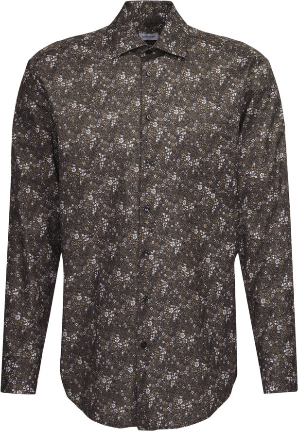 Seidensticker Business Shirt Regular Long sleeve Kent-Collar Print Grey