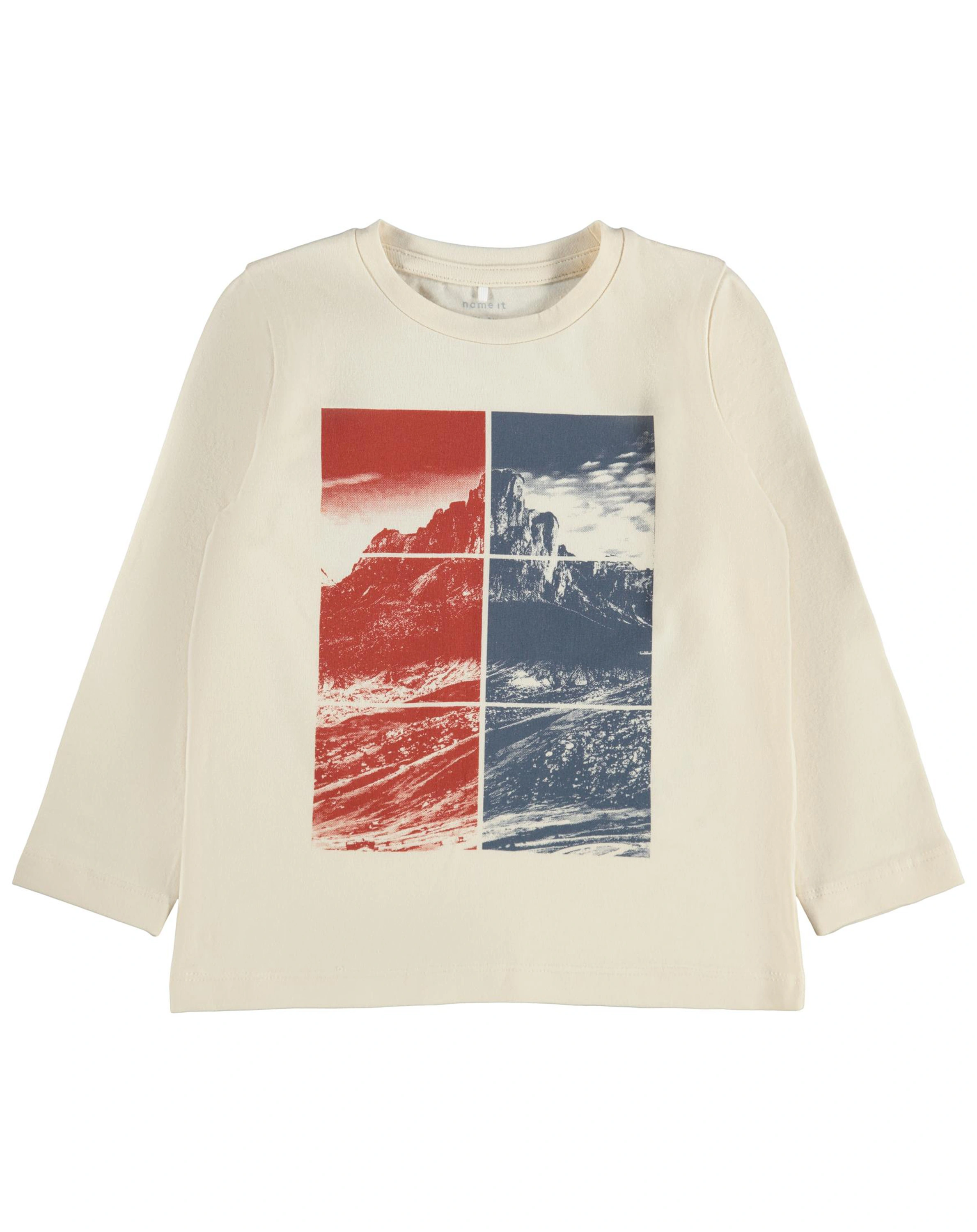 Langarmshirt NMMONATURE in whitecap gray