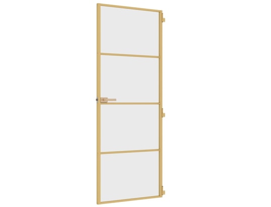 VIDAXL - Porte verre Porte intérieure mince doré 76x201,5 cm verre trempé alumini...