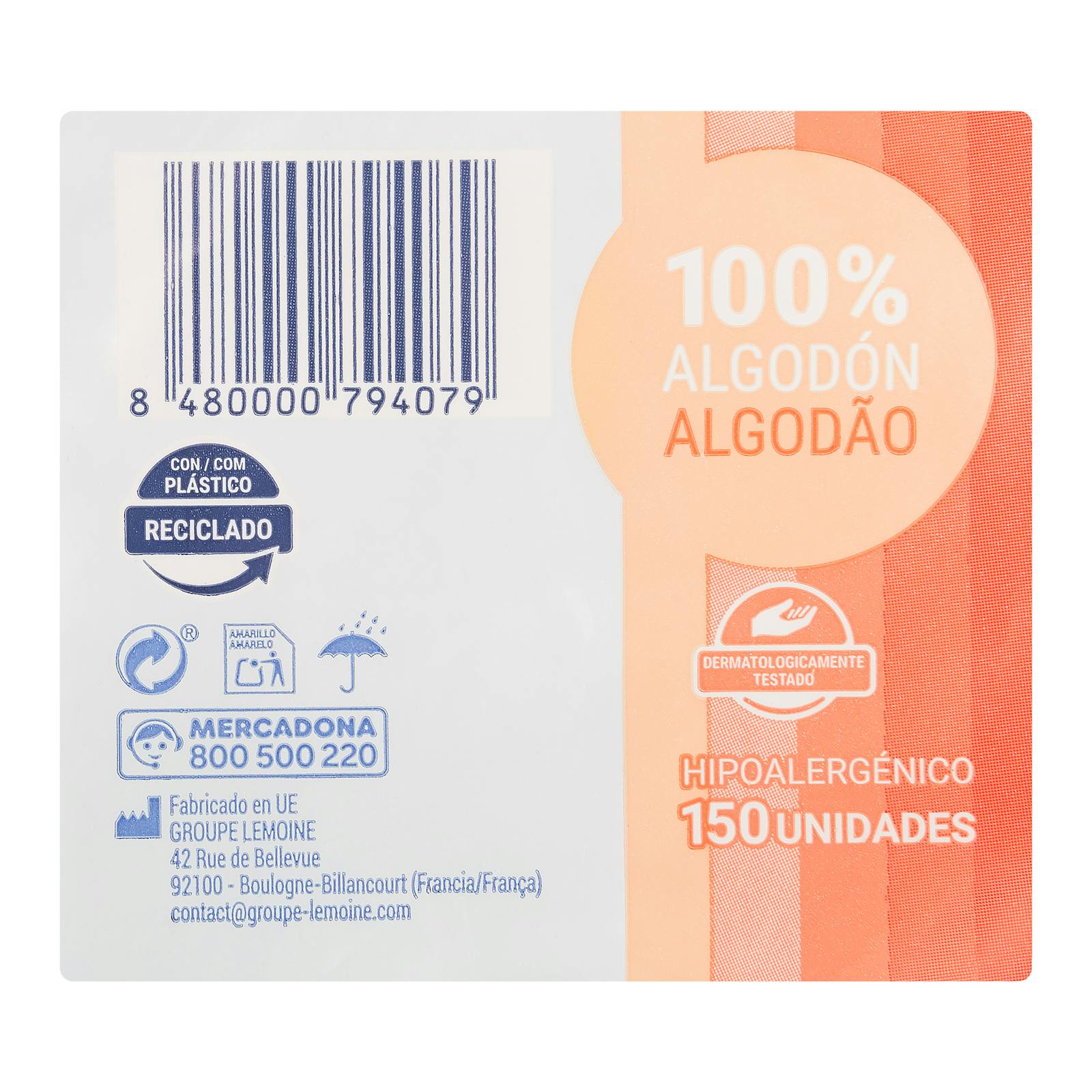 Disques démaquillants ronds 100 % coton Deliplus
