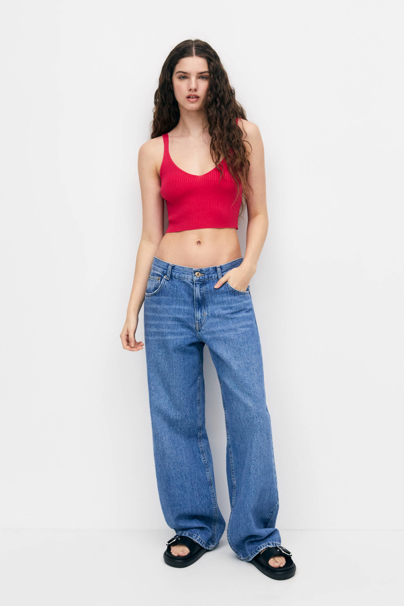Top cropped cañaLé - Fúcsia