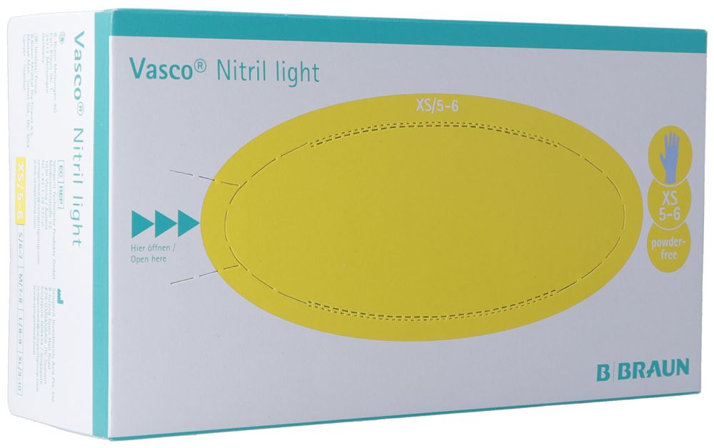VASCO Nitril Light Untersuchungs-Handschuhe XS latexfrei 100 Stk