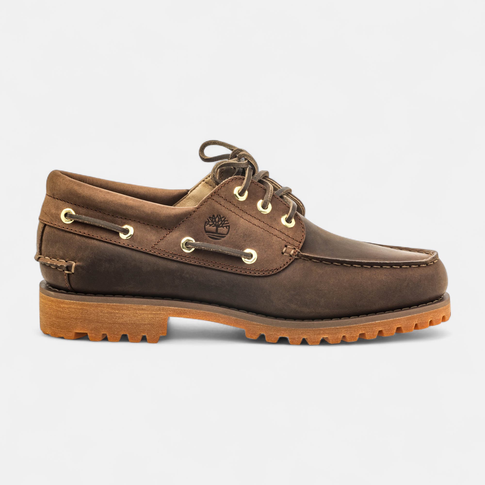 Chaussures bateau Homme en cuir marron