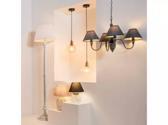 Lampadaire droit en bois de pin 
