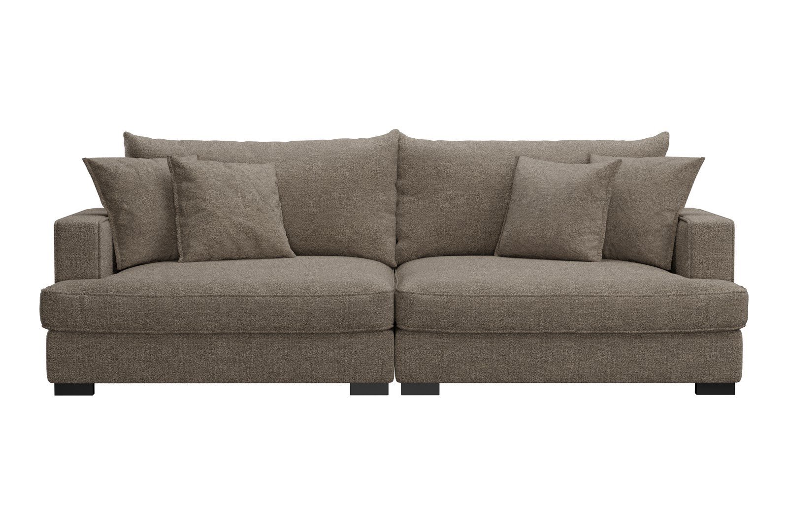 Rossi 3-seter sofa Tekstil Beatto 1023 Grønn Grå, arm A med sorte ben. Std. Komfort.
